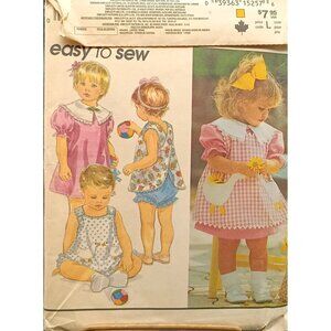 UNCUT Vintage Simplicity 8948 Toddler Reversible Pinafore Dress & Shorts Pattern
